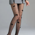 Pure Desire Velvet Bow Stockings Lolita Pearl Bow Tights Girl Style Stockings Ultra Thin — view 8