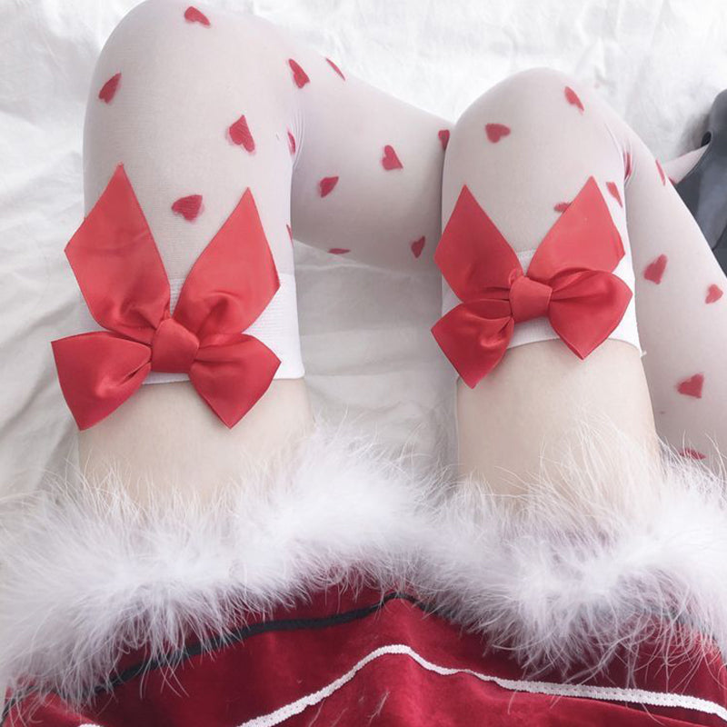 Women's Bow Over-the-Knee Socks Skull Long Stockings — view 2