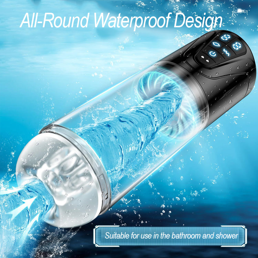 Automatic IPX7 Waterproof Training Masturbator with Suction, Vibration & LCD Display