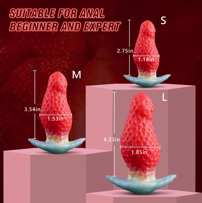 Strawberry - Shaped Multiple Sizes Anal Plug - alternate view