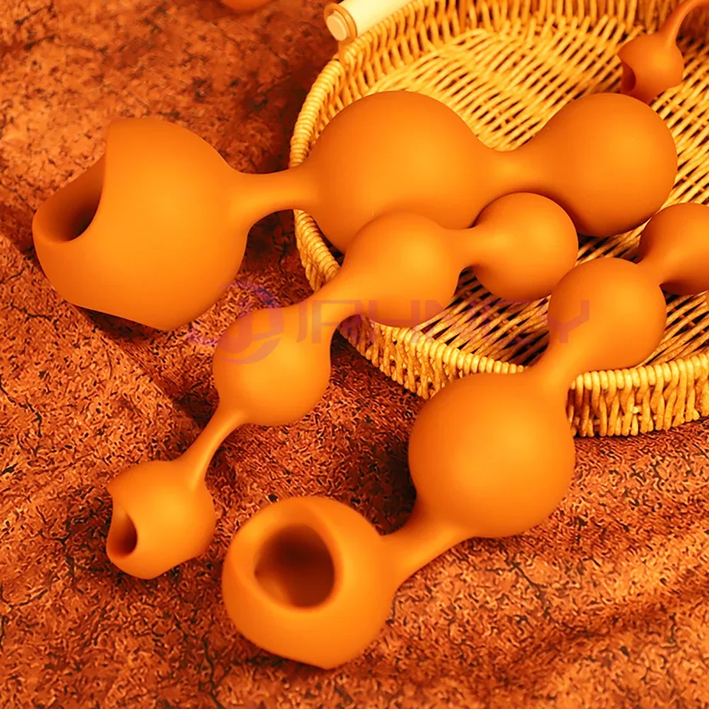 S - XXL Anal Beads Huge 9cm Anal Plug Soft Liquid Silicone - extra detail view