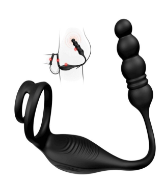 Tapered ARCHIE4 vibrating and thrusting anal plug with a rounded tip