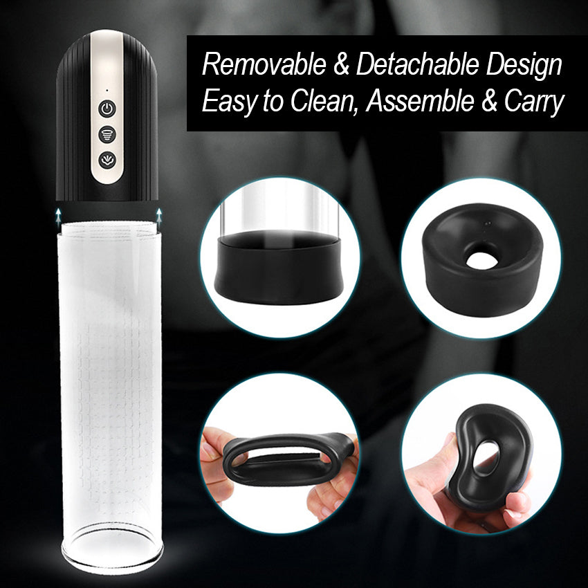 Rechargeable Training Masturbator with Auto-Vacuum Suction & Detachable Silicone Sleeve