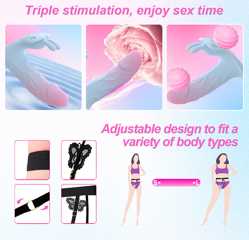 APP Dual Vibration Telescopic Rabbit Invisible Wearable Vibrator Egg Massage Vibrating Stick — view 7