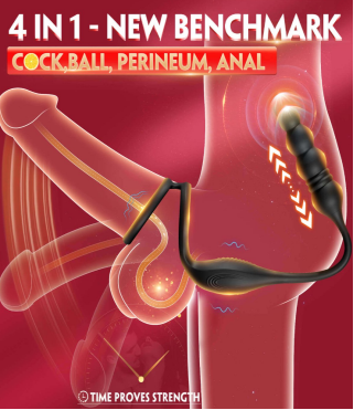 ARCHIE4| Vibrating and Thrusting Anal Plug - detail view