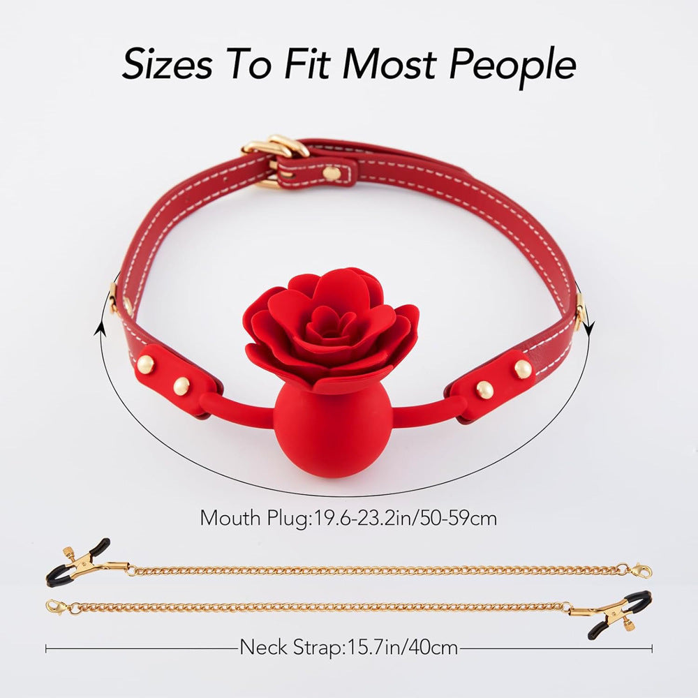 SM silicone solid rose mouth balls and Nipple clamps