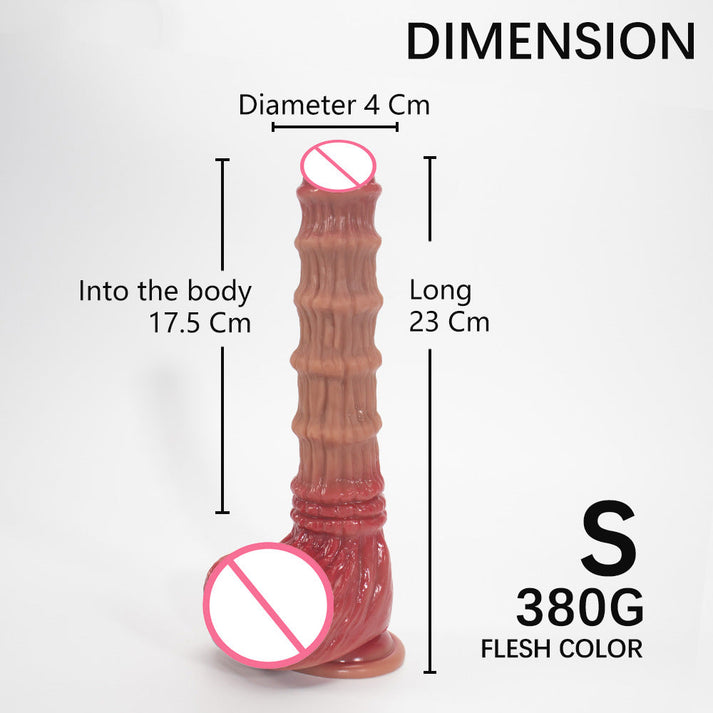 Creature-inspired silicone fantasy dildo with suction-cup base