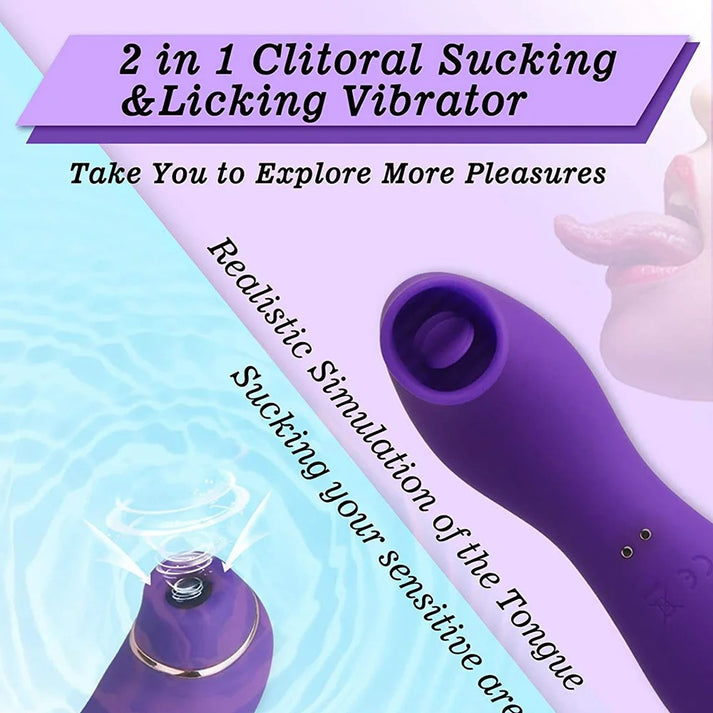 2 in 1 Clitoral Sucking Tongue Licking Vibrator — view 5