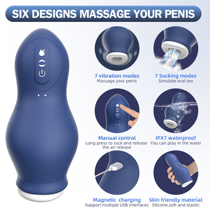 Fully Automatic Dragon Suction Airplane Cup Glans Vibration Massager Adult Sex Toy for Male Masturbation Exercise — view 6