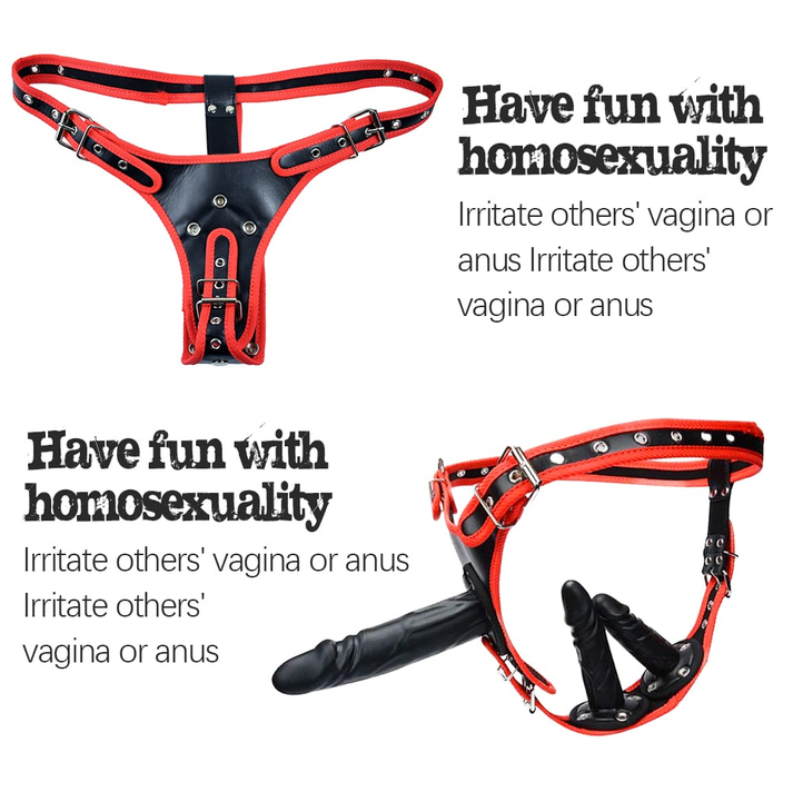 3 Removeable Silicone Double Sided Strapon Dildo with Harness Belt SM — view 2
