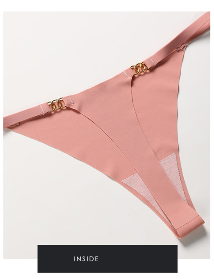 Seamless Ice Silk Thin Strap One-Piece String Thong Sexy T-Pant Thin Sports Yoga Low-Waist Invisible Underwear — view 5
