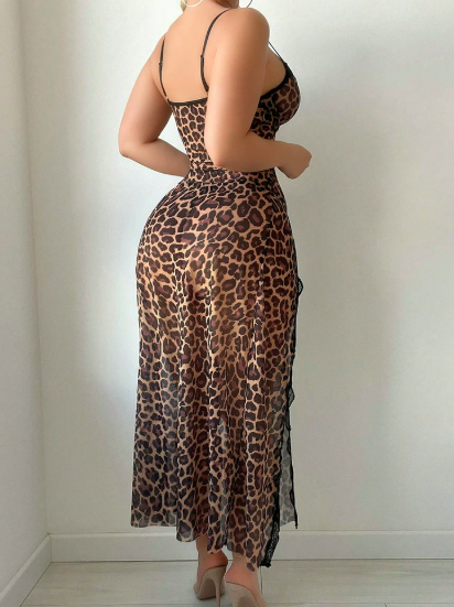 Leopard print sexy and romantic underwear — view 3