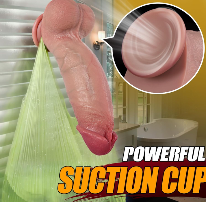 7 Inch Girth Huge Thick Dildo, Real Skin Dual Density Silicone Dildos with Strong Suction Cup for Hands-Free Play — view 5
