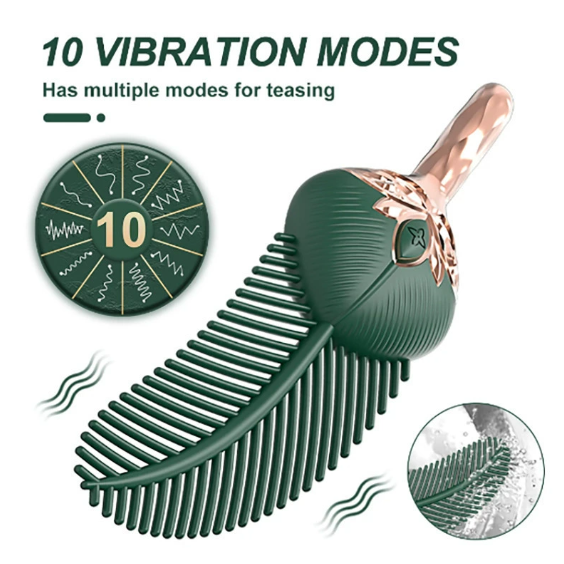 Peacock feather shape teasing vibrator — view 4