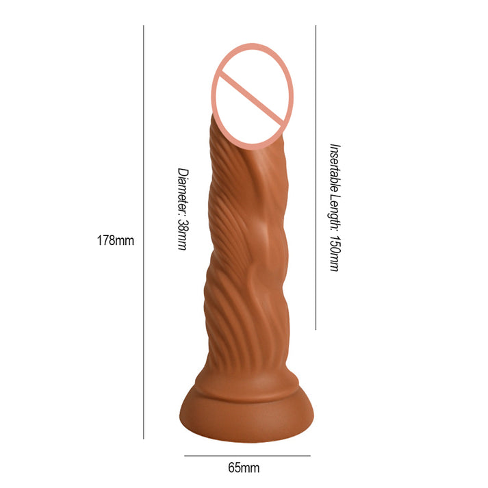 Waterproof Liquid Silicone Intimate Vibrator with Suction Base & Textured Surface — view 2