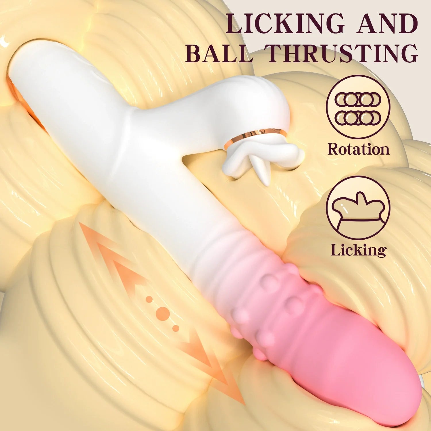 Rotating Beaded Thrusting Tongue Vibrator - alternate gallery view