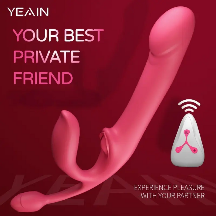 Built-in type, clitoris and anus three-in-one wireless remote-controlled telescopic vibrator — view 3