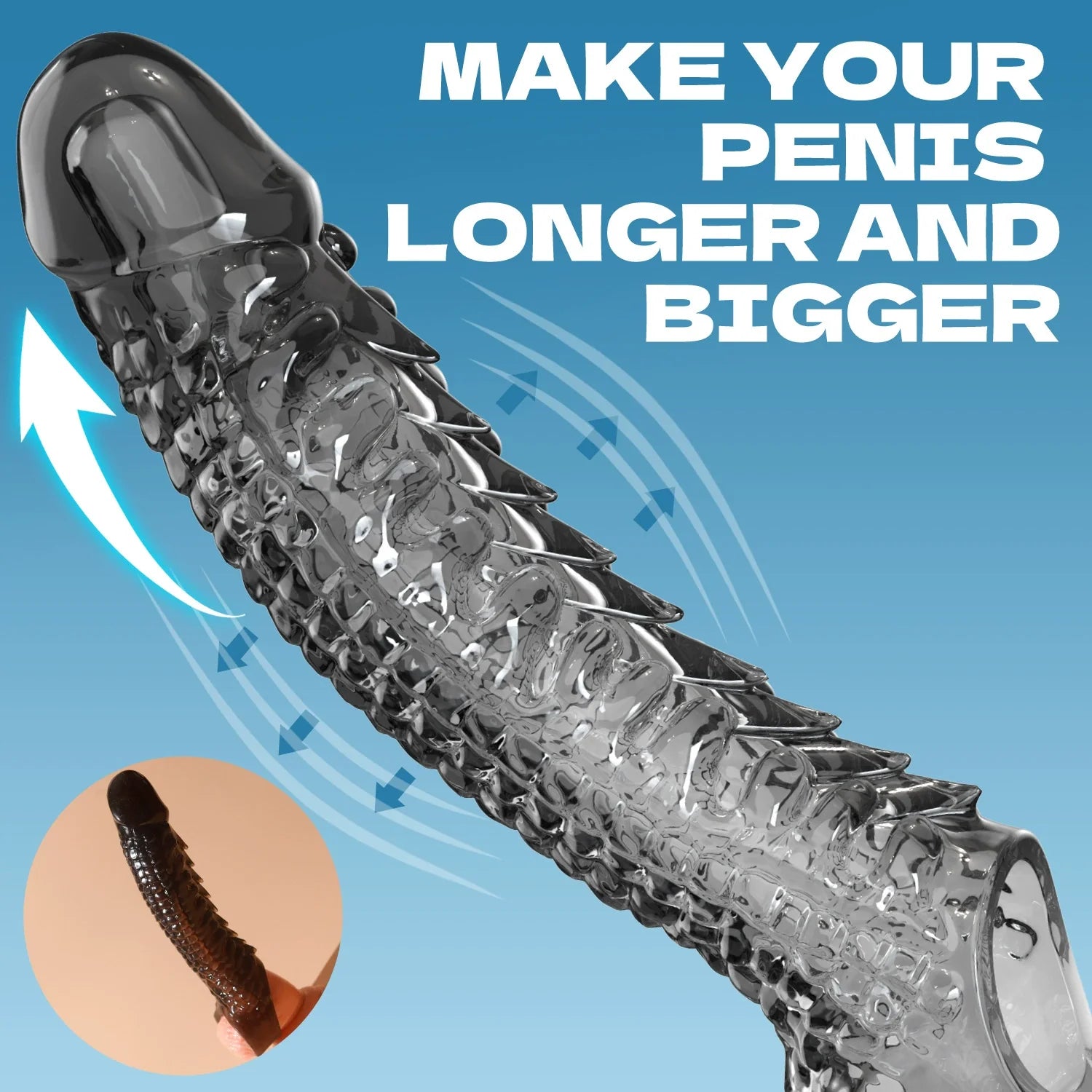 New Lengthed Thickened Wolf Teeth Shaped Vibrating Dildo - detail view