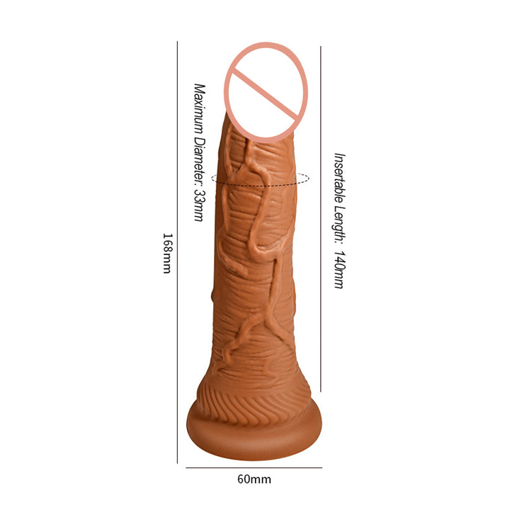 Ultra-soft silicone vibrating dildo with wide suction-cup base
