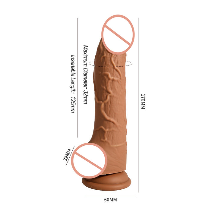 Liquid silicone dildo vibrator with smooth bendable shaft