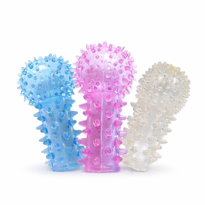Textured Crystal Finger Sleeve, G-Spot Finger Cot for Women, Bullet Vibrator Cap Cover