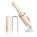 HeatedG thrusting vibrator with suction-cup base and protective cap — portable “mini sex machine” style thrusting toy
