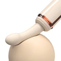 HeatedG thrusting head close-up — rounded tip and curved shaft detail for targeted G-spot pressure