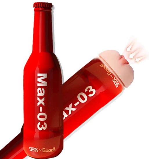 beer bottle-shaped airplane cup masturbator