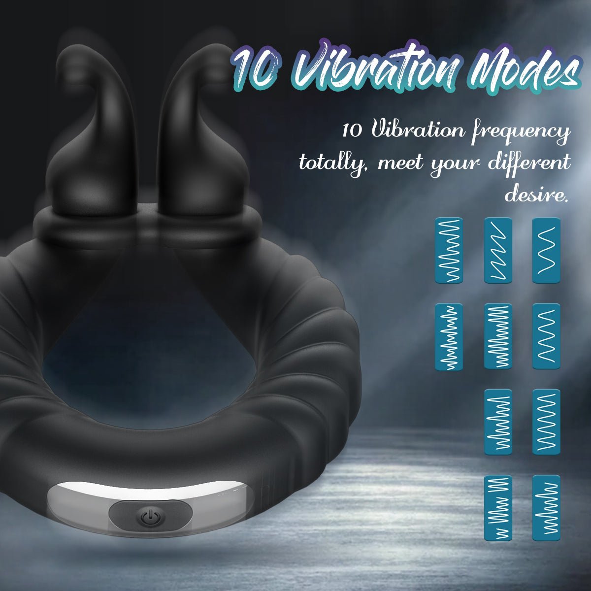 ABELE | 2 Motors Perineum Penis Ring with Vibration - extra detail view