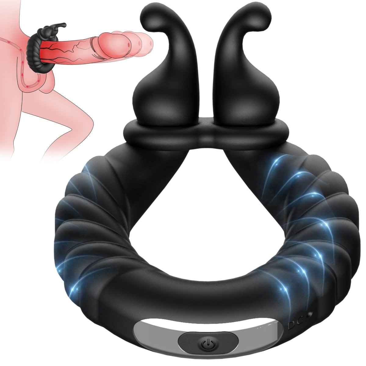 ABELE | 2 Motors Perineum Penis Ring with Vibration - alternate view
