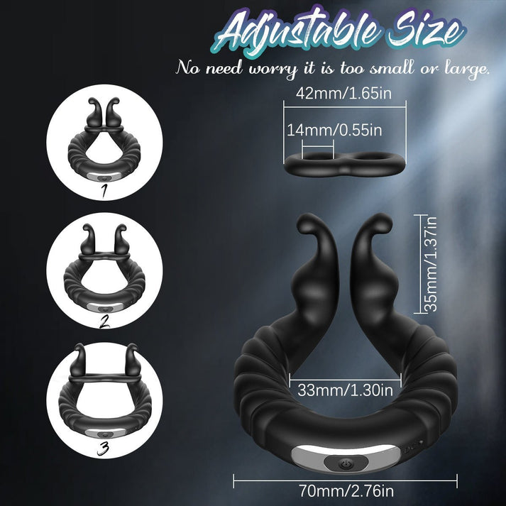 ABELE | 2 Motors Perineum Penis Ring with Vibration - alternate gallery view