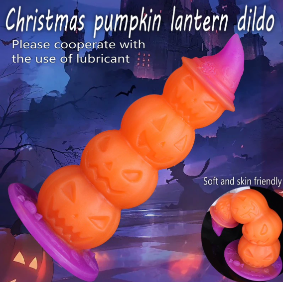 Halloween pumpkin glow-in-the-dark dildo