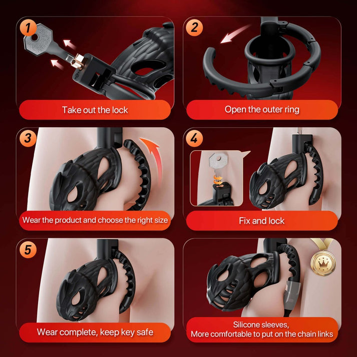 Adjustable Hollow Out Male Chastity Cage SM — view 7