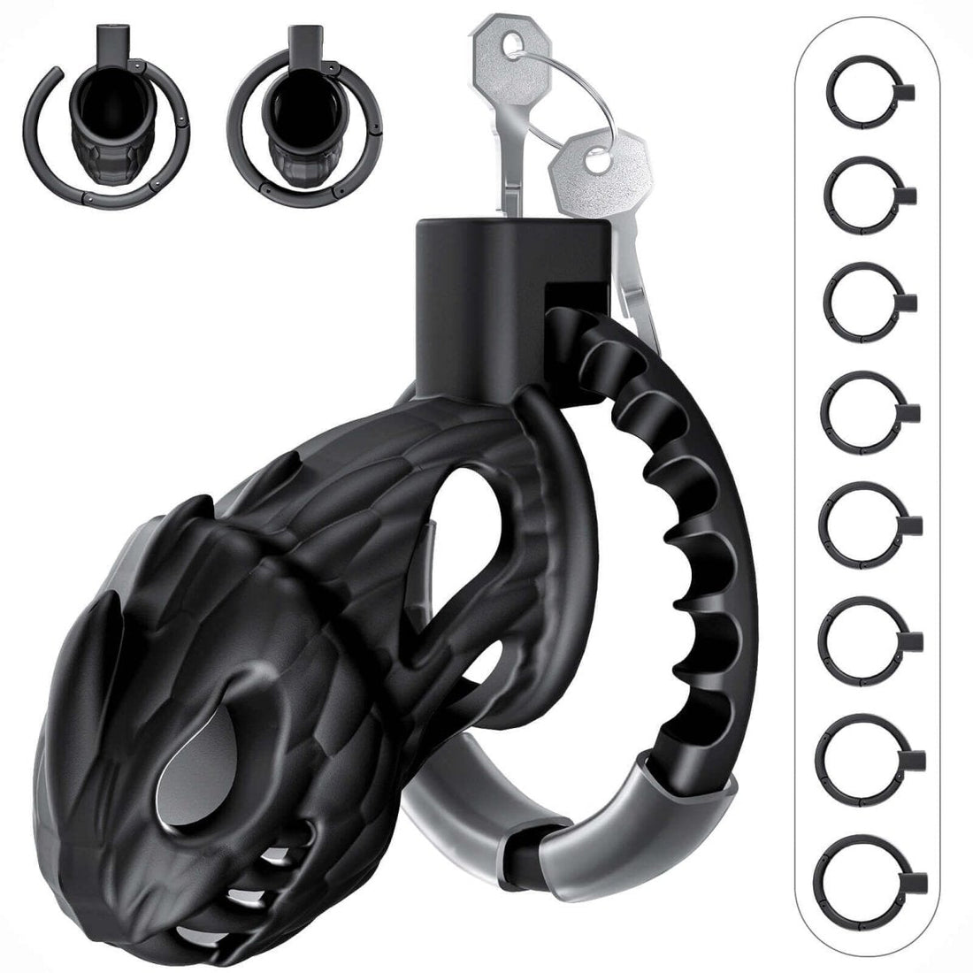 Adjustable Hollow Out Male Chastity Cage SM - alternate view