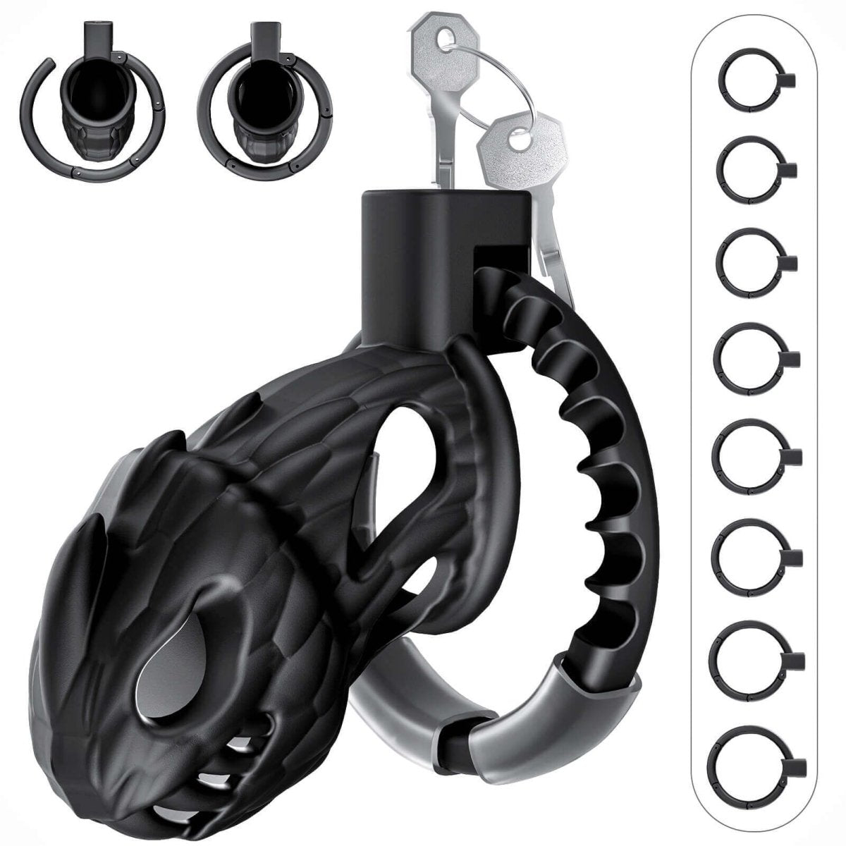 Adjustable Hollow Out Male Chastity Cage SM - alternate view