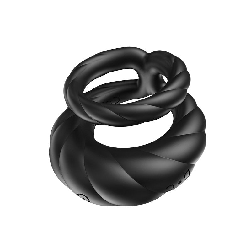 Double penis vibrating cock ring with 10 modes