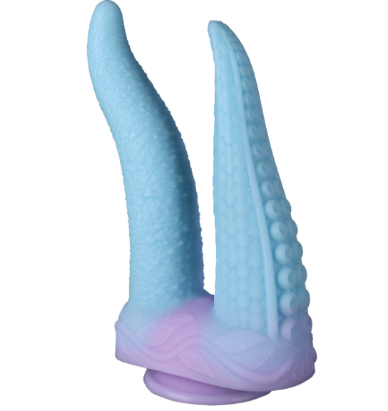 Double-ended dildo with suction cups