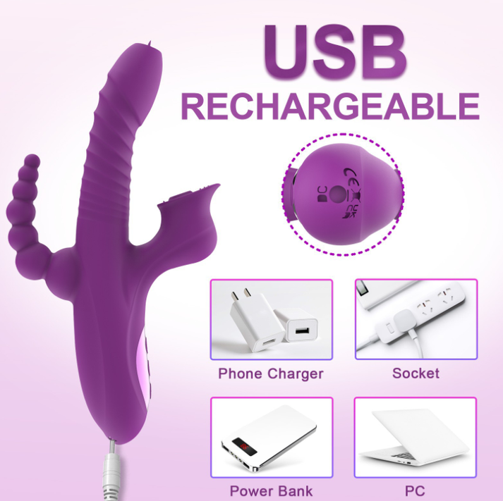 Telescopic Thrusting 3-Point Resonance Vibrator with Warming Function — view 2