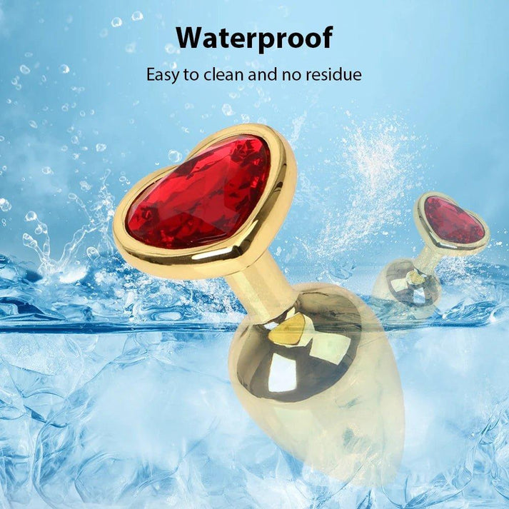 Anal Plug Female Sex toy 3 Sizes Mini Heart Hip Stimulator Smaller Gold-plated Metal Anal Plug Adult Sex Toy — view 3
