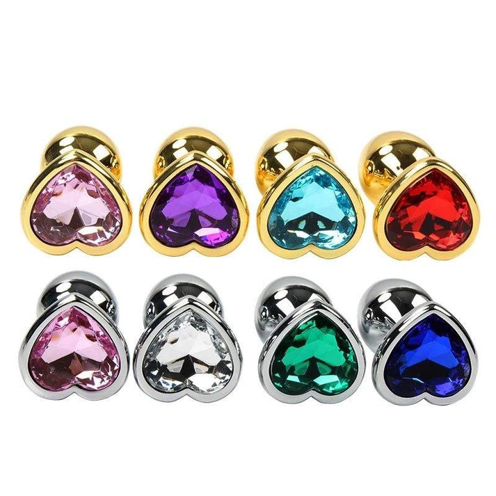 Anal Plug Female Sex toy 3 Sizes Mini Heart Hip Stimulator Smaller Gold-plated Metal Anal Plug Adult Sex Toy — view 6