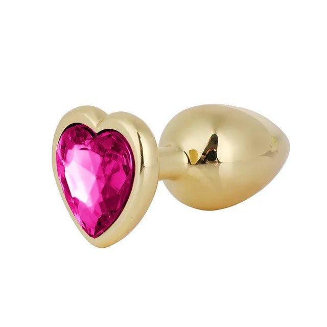 Anal Plug Female Sex toy 3 Sizes Mini Heart Hip Stimulator Smaller Gold-plated Metal Anal Plug Adult Sex Toy — view 10