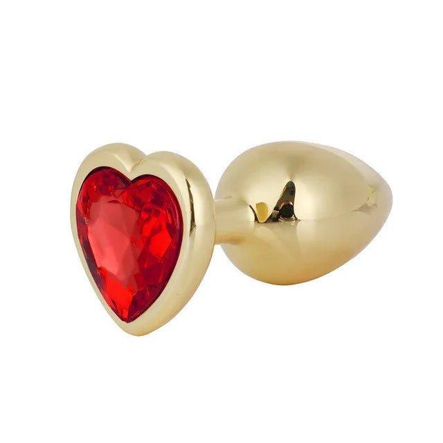 Anal Plug Female Sex toy 3 Sizes Mini Heart Hip Stimulator Smaller Gold-plated Metal Anal Plug Adult Sex Toy - Seductiva
