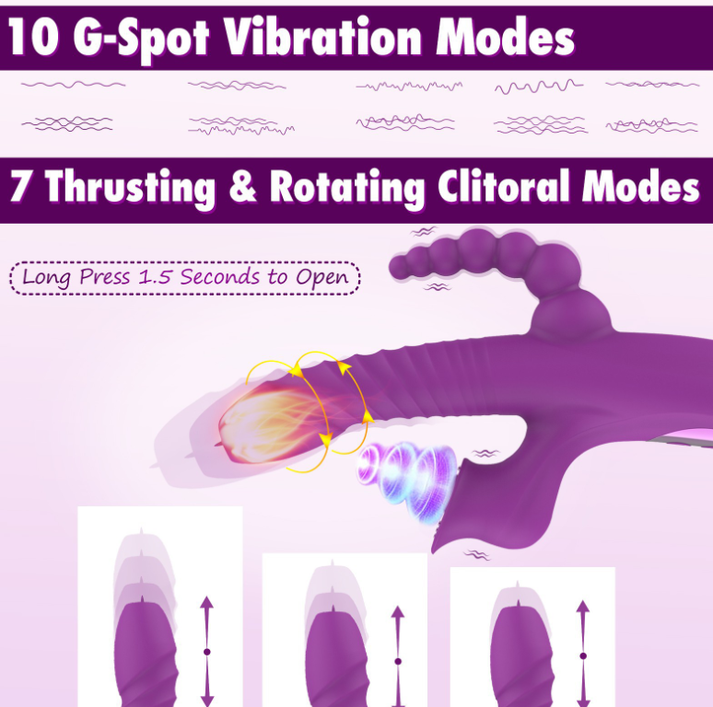 Telescopic Thrusting 3-Point Resonance Vibrator with Warming Function