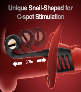 CASE|Multi Stimulation Snail-Shaped Penis Sleeve Ring with 10 Vibrating — view 5