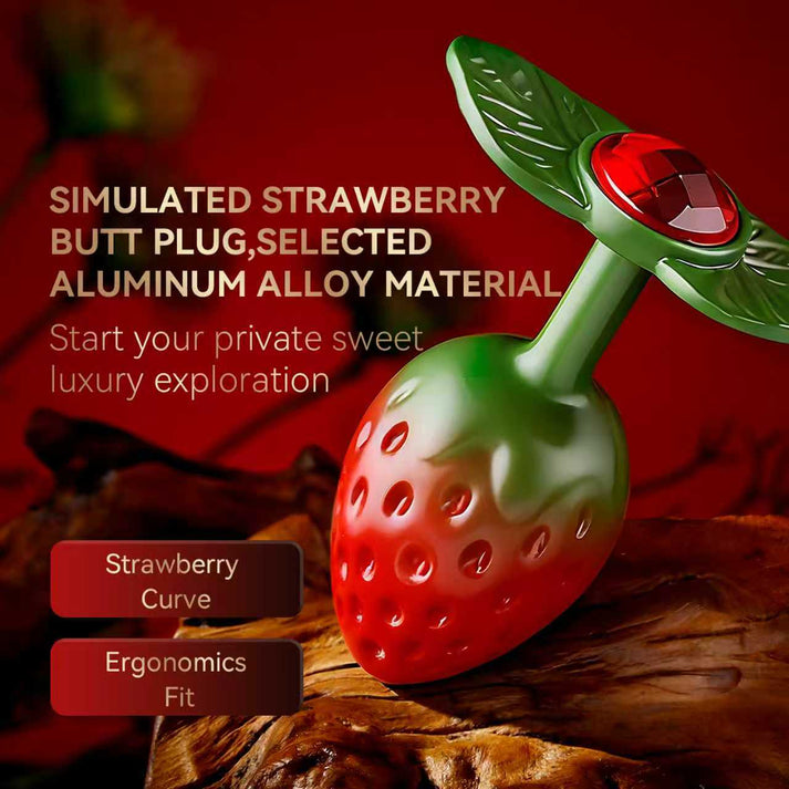 Aluminum Alloy Anal Plug Strawberry Shaped Smooth Surface for Exercises Anal Pleasure Adults Anal Sex Toys for Women Men — view 7