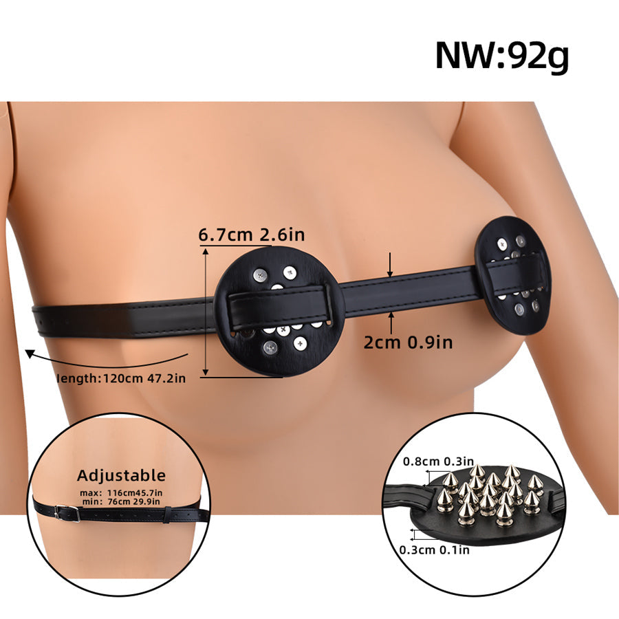 Leather Breast Mask BDSM Toy - additional view