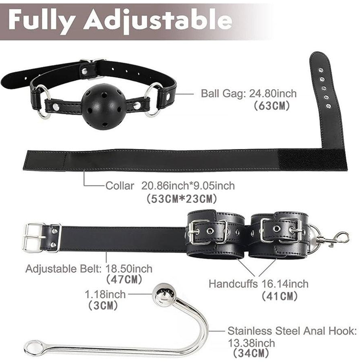 Premium Leather BDSM Anal Hook Bondage — view 4