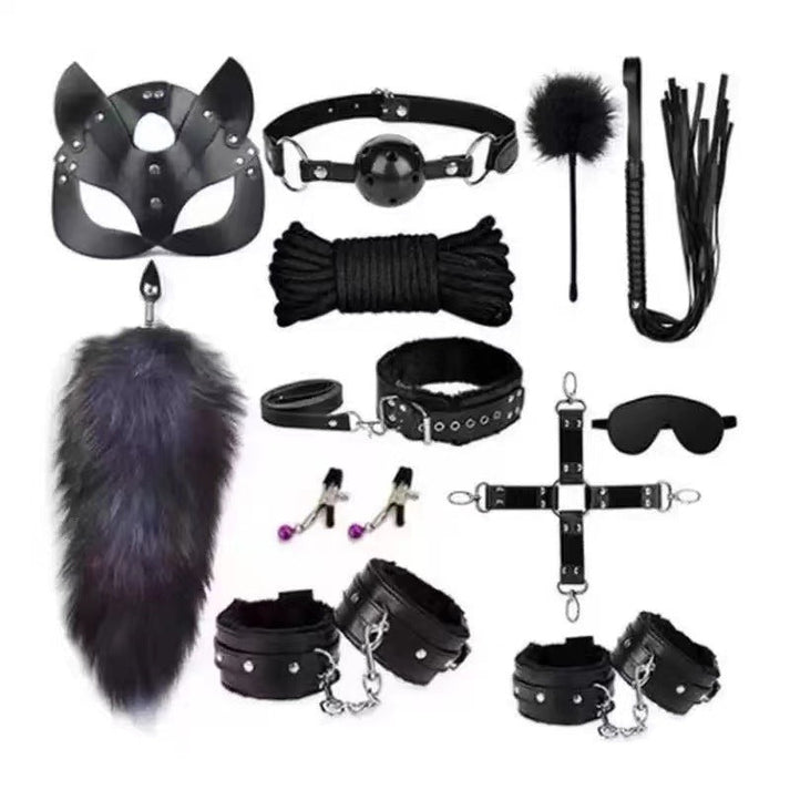 Bondage Leather and Faux Fur 10 - Piece & 11 - Piece Set - extra detail view