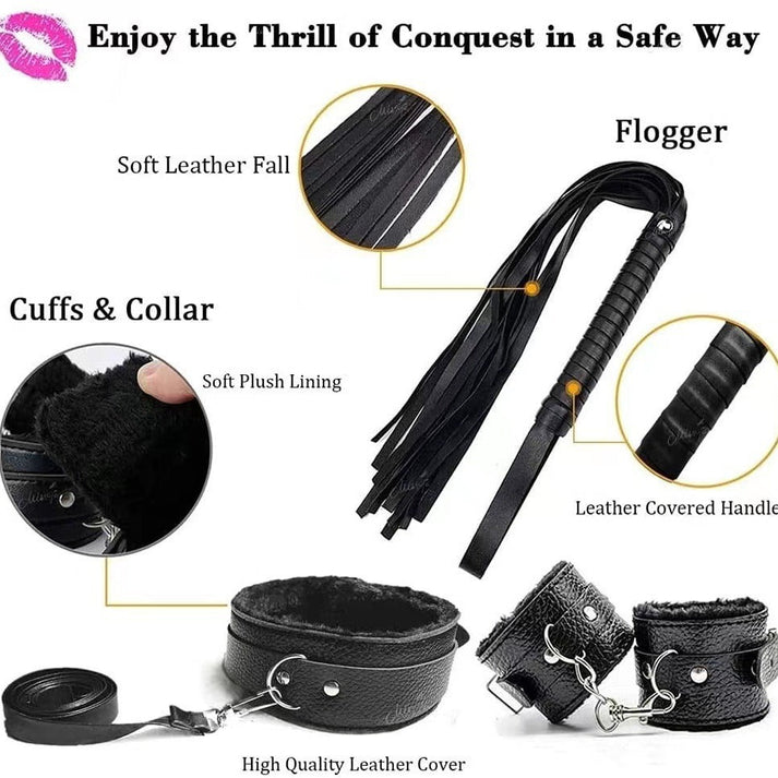 Bondage Leather and Faux Fur 10 - Piece & 11 - Piece Set - product detail image