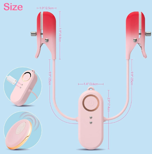 SM Electric Remote - Controlled Vibrating Nipple Clamp - gallery image